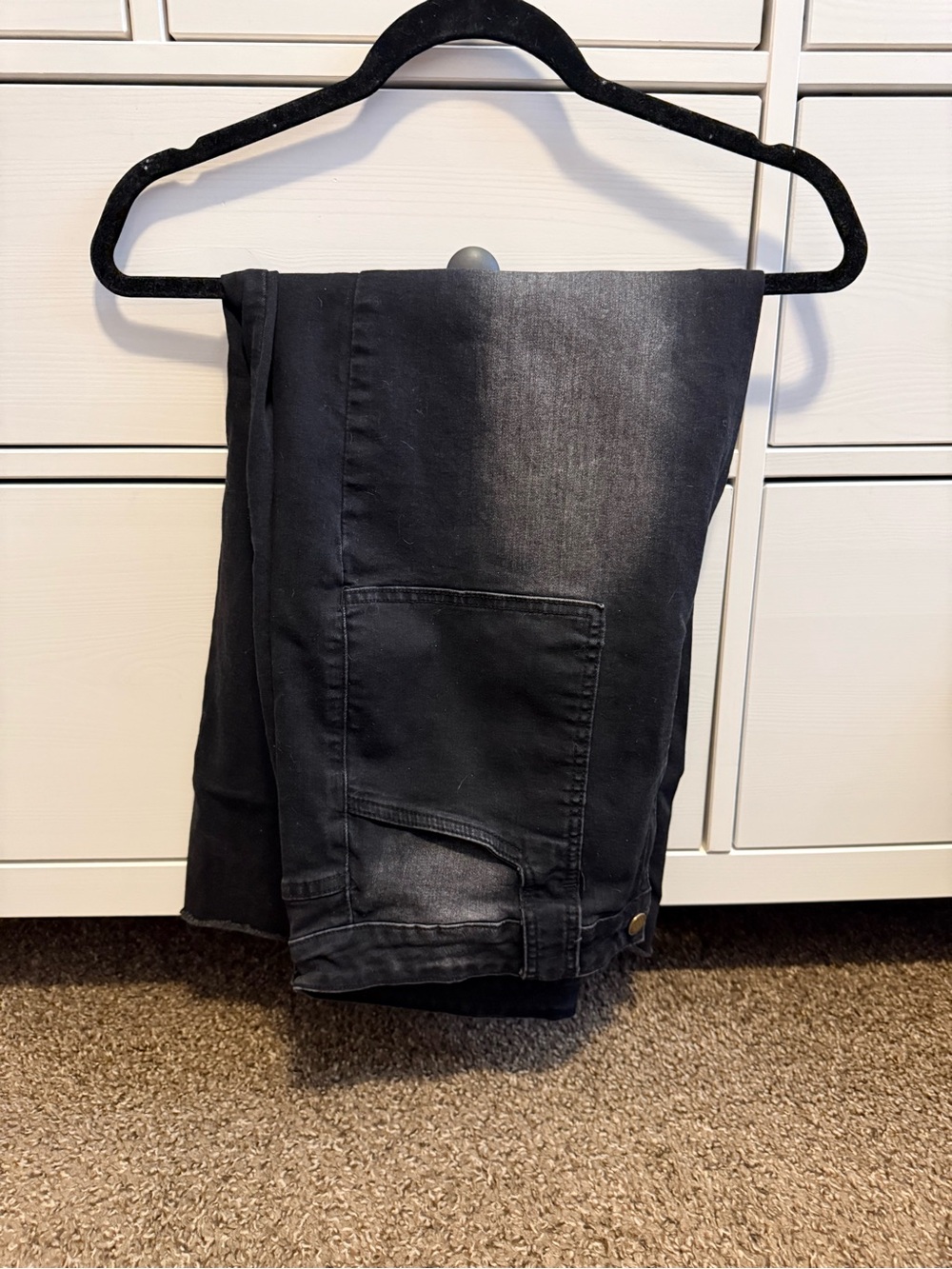 Black Wash Wide Leg Crop Jeans